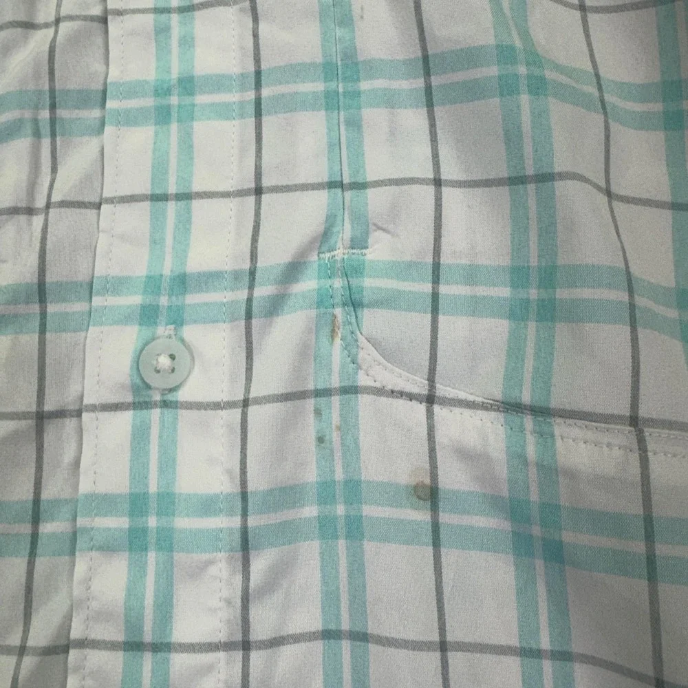 Under Armour Shirt Mens 3XL Plaid Short Sleeve Button HeatGear Fishing